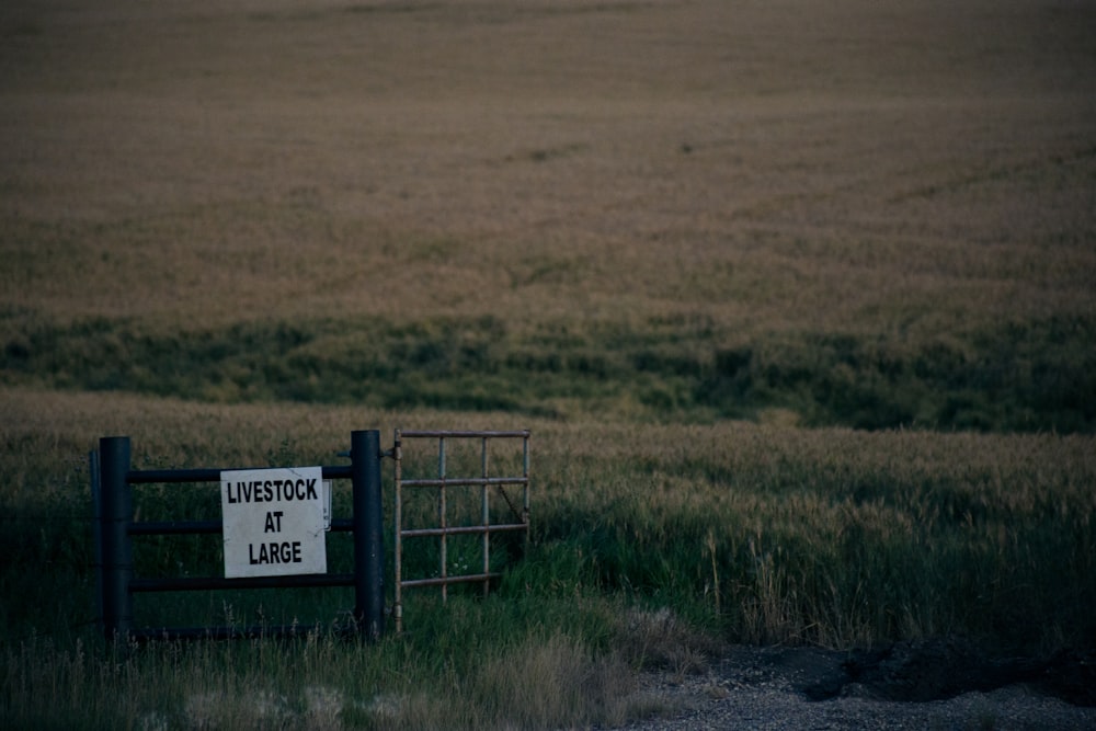 livestock at large signage