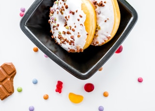 doughnut with chocolate chip on top