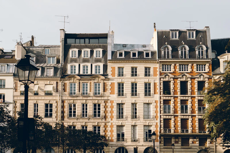 Building façade restoration in progress