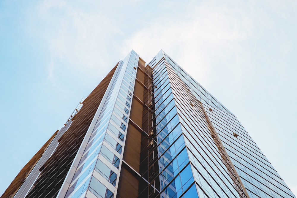 low angle photography of high rise building