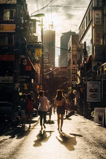 sunset street in Seoul
