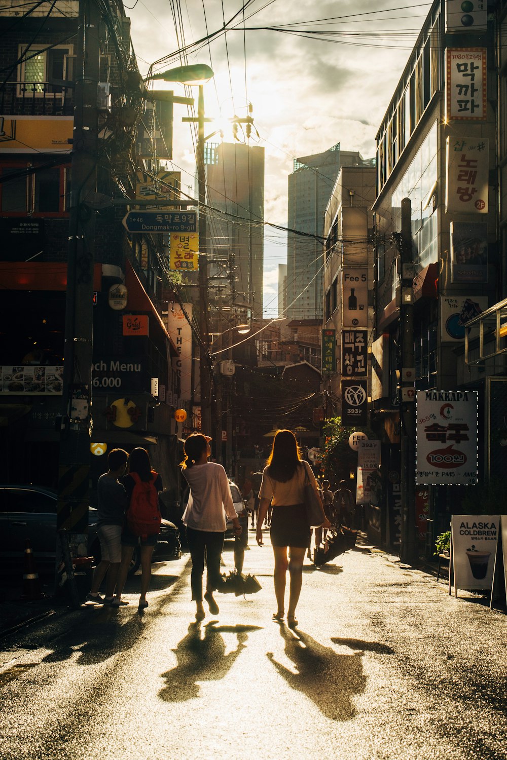 people walking on road