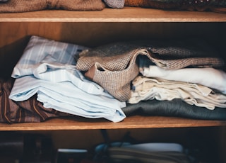 clothes lot on shelf