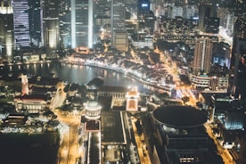 aerial view of city during nighttime
