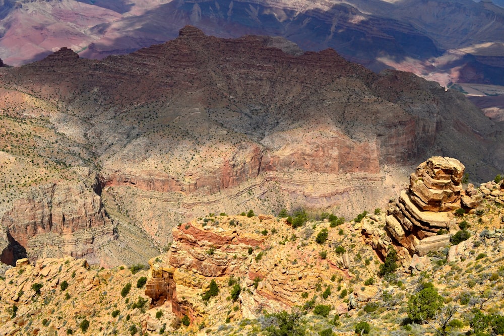 landscape photography of rock mountain