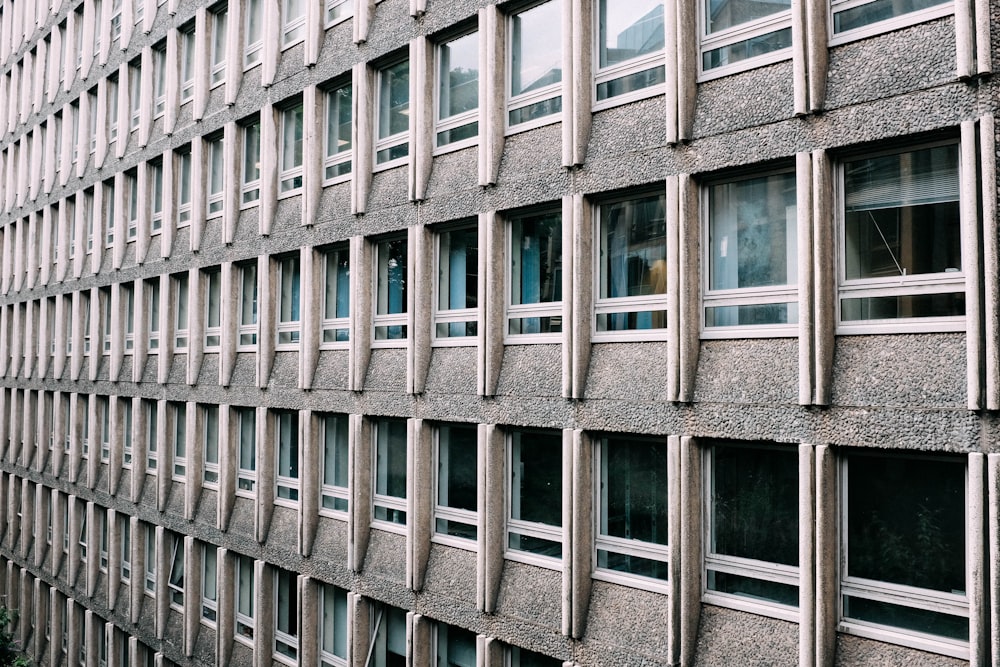 edifício de concreto cinza e branco