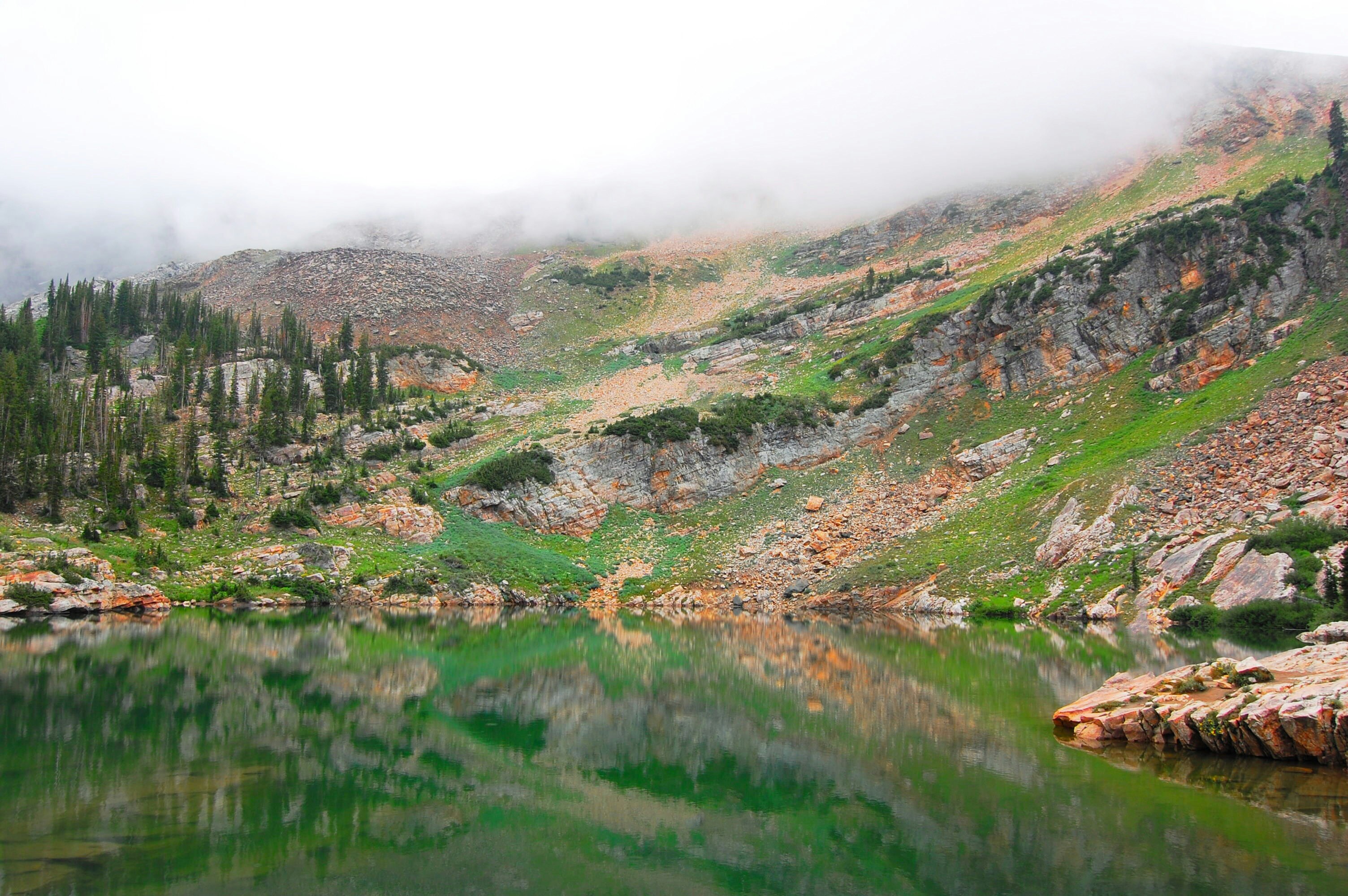 fog on top of mountain