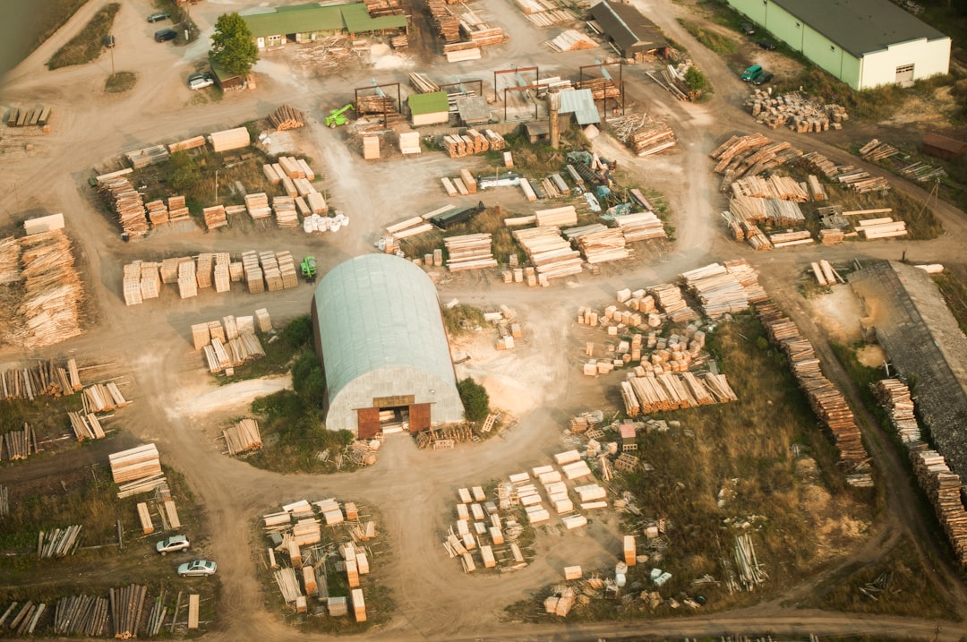 aerial view of wood lot,