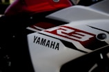white Yamaha R3 motorcycle