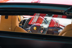 Interior dashboard and leather seats gleaming after expert cleaning