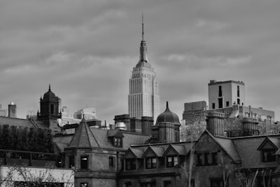 High-contrast photo of a cityscape highlighting old and new architecture.