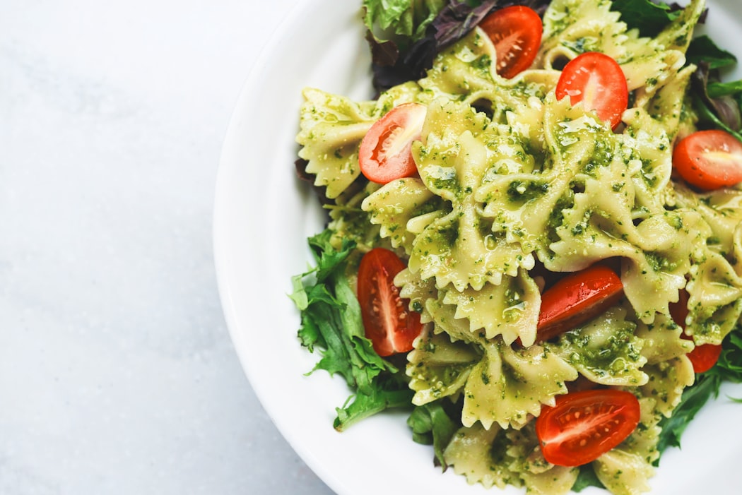 Pasta pesto impressie