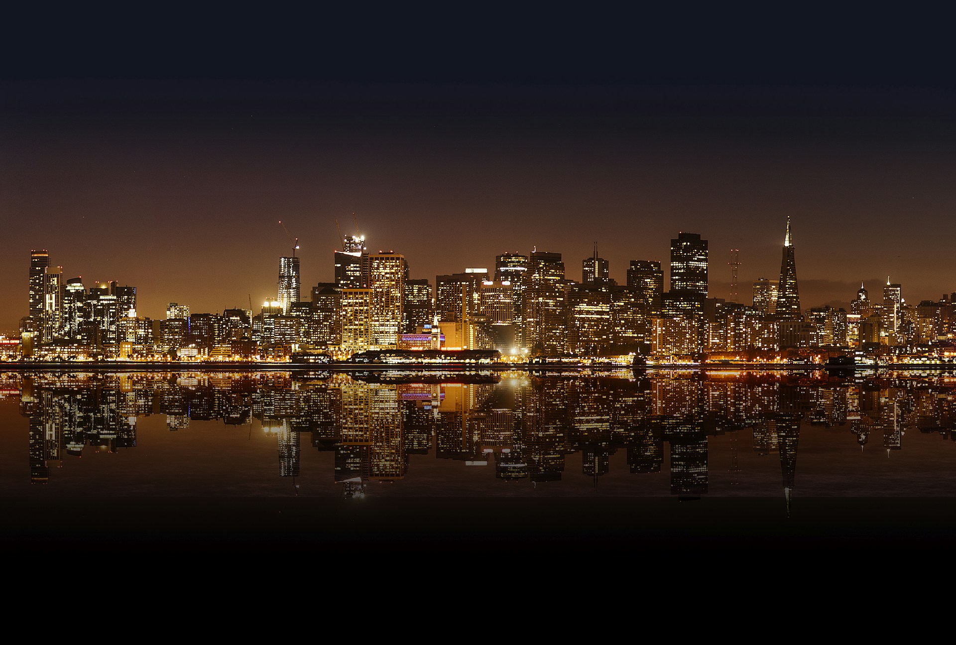 aerial view of buildings during night time