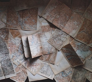 maps lying on the floor