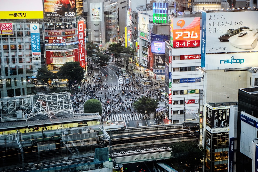 街の建物の空中写真