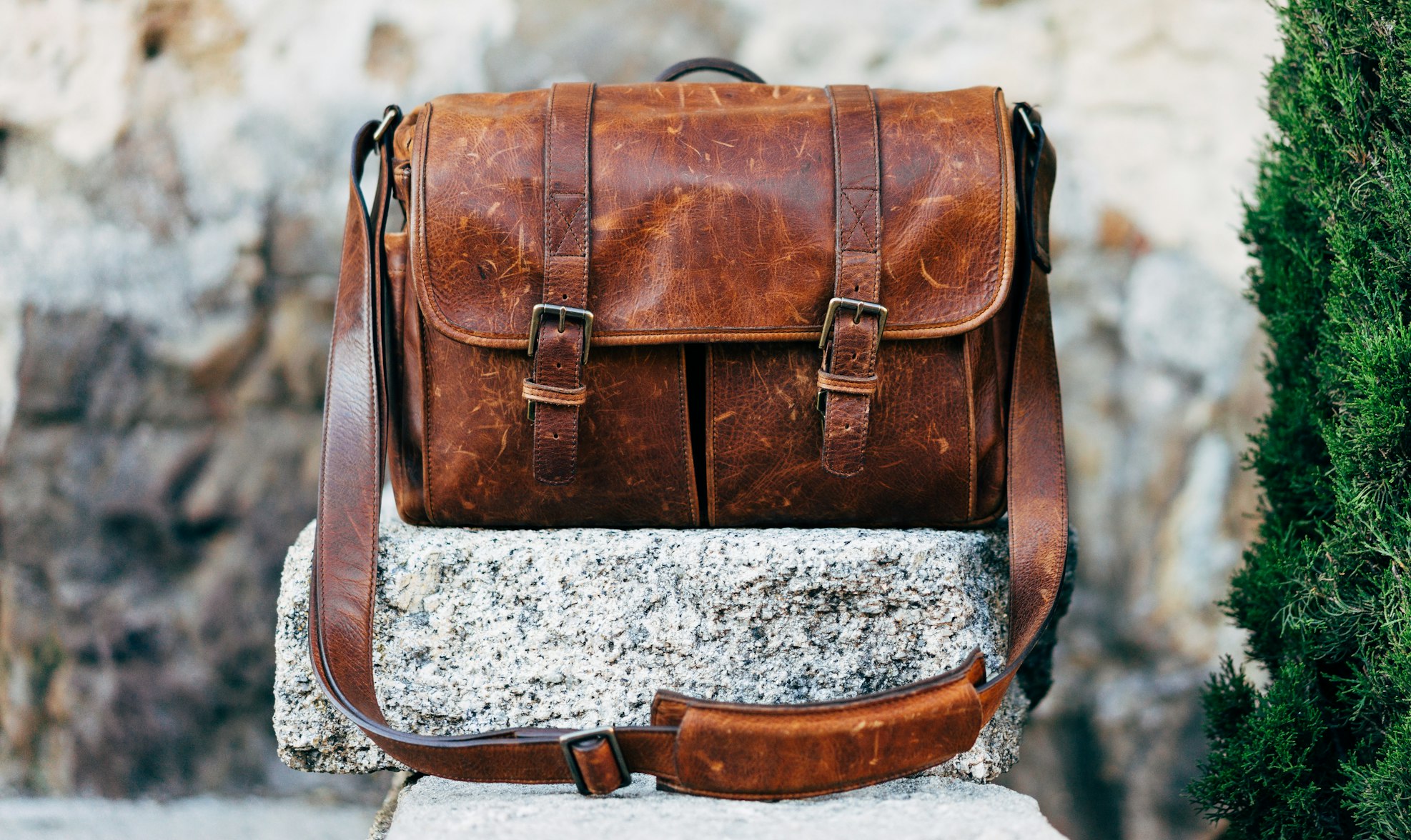 Canvas and Leather Messenger Bag - View 2