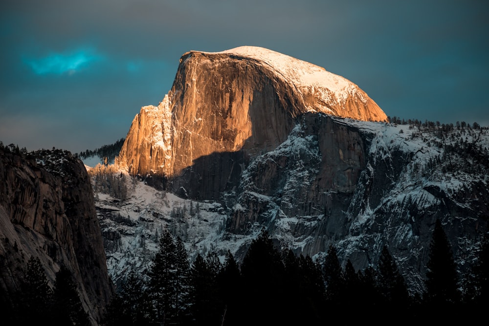 brown and gray mountain during night time