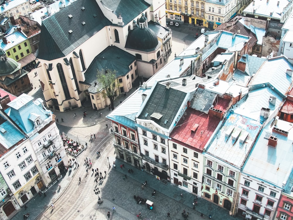 aerial photography of buildings