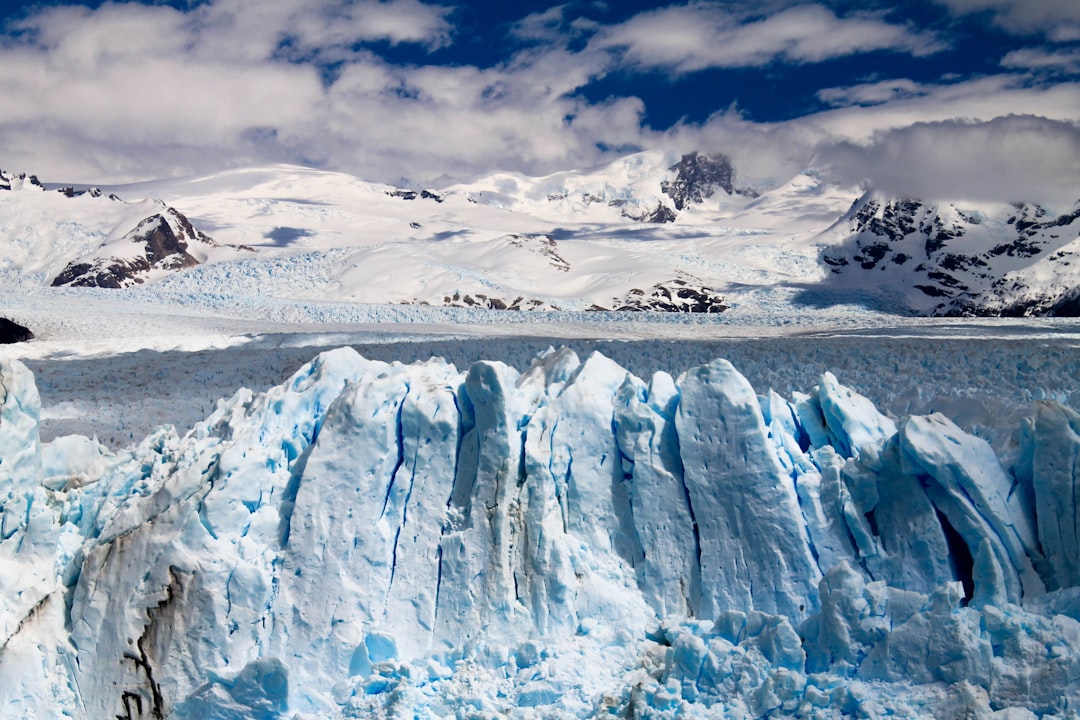 aerial view of icebergs,