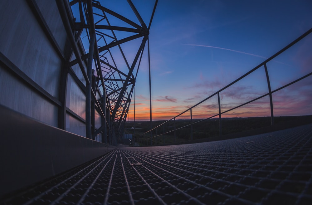 low-angle view of gray metal frames