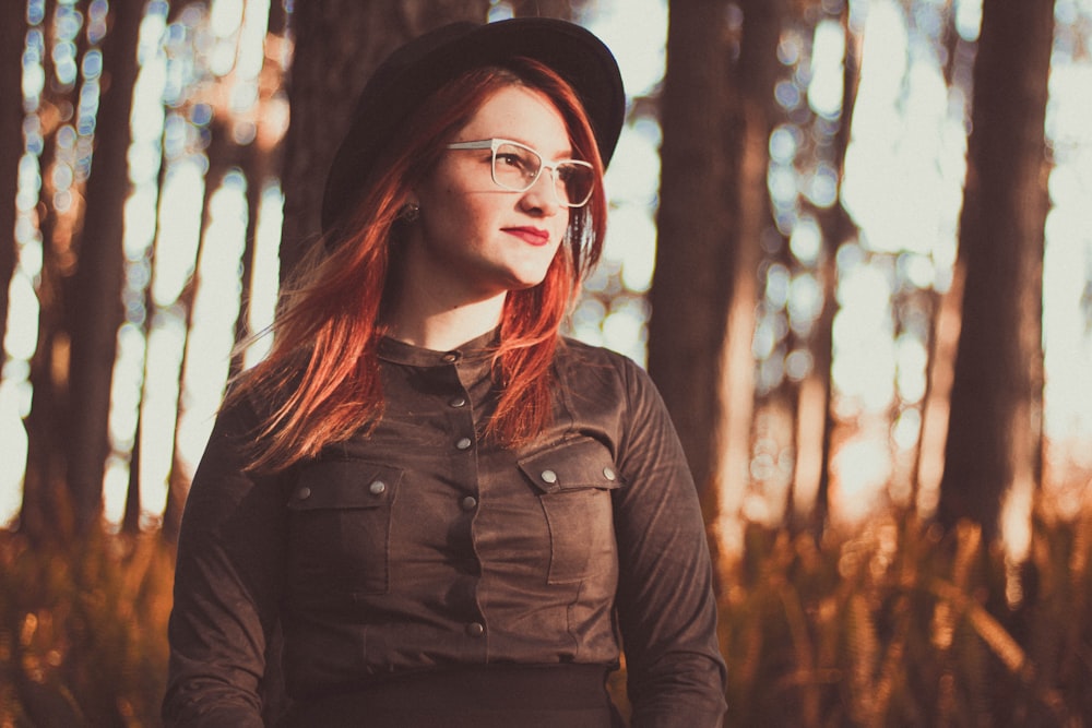 woman in black jacket