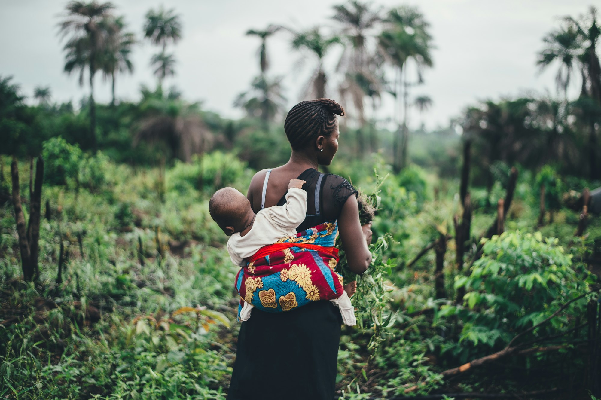 Tropical mother and child