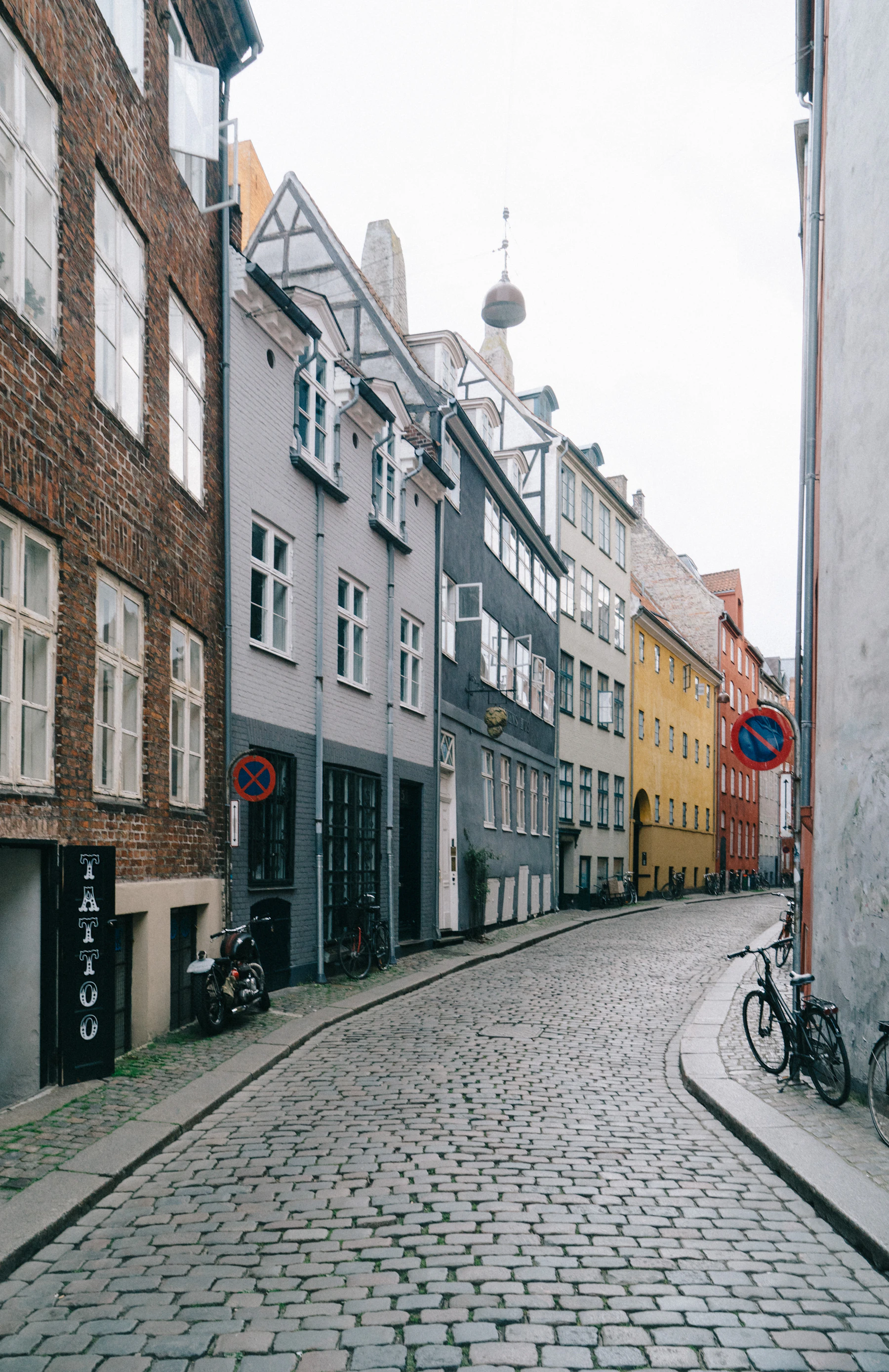 A colourful street in Copenhagen