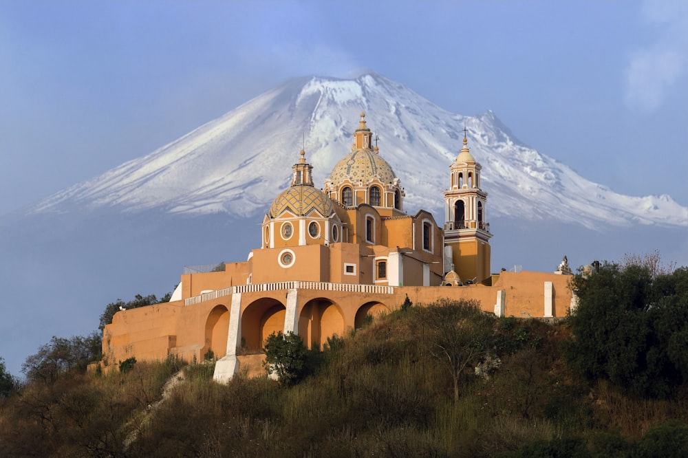 aerial photography of orange cathedral