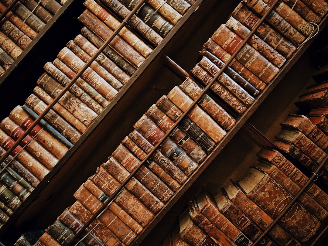 vintage books collection, Old books in shelves