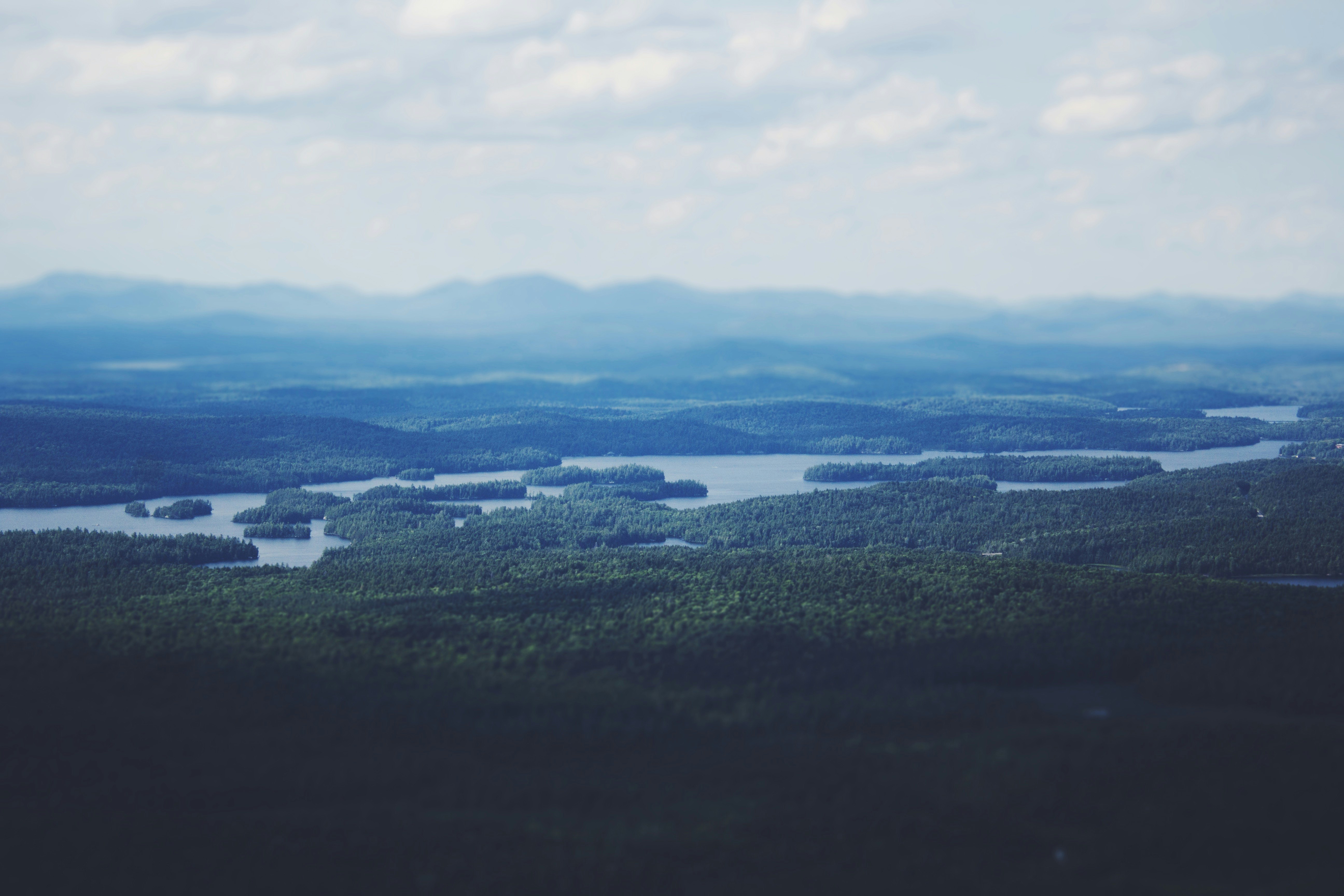 aerial view of foggy mountain