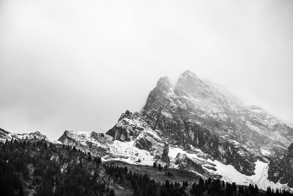 top view of snowy mountain