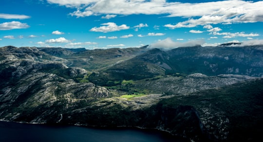 aerial photography of mountain in Lysefjorden Norway