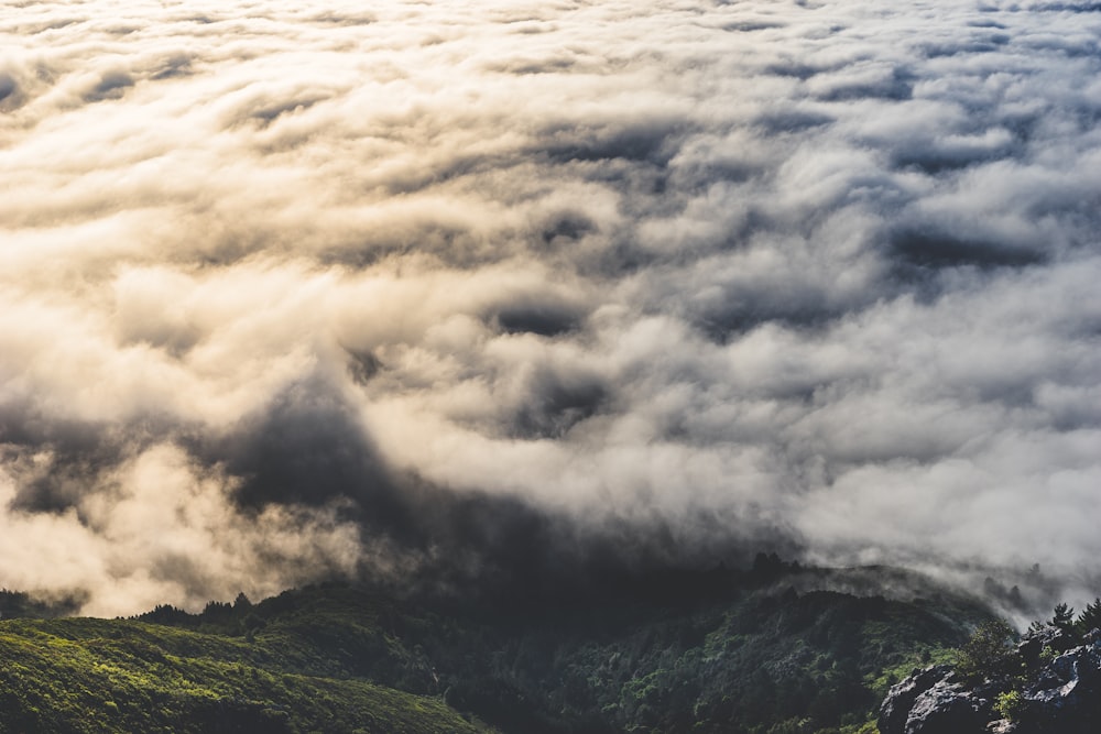 aerial photography of white clouds