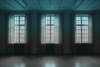 three open windows indoor zoom background