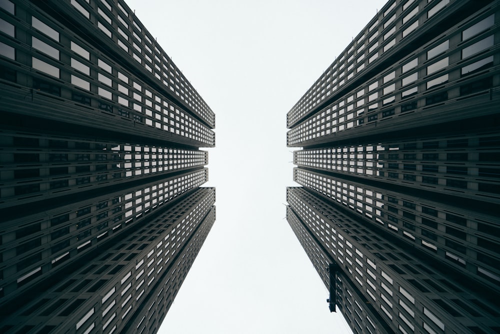 two gray high rise buildings