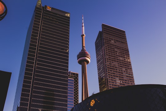 low angle photography of high rise building in CN Tower Canada