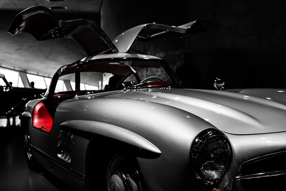 selective color photo of car