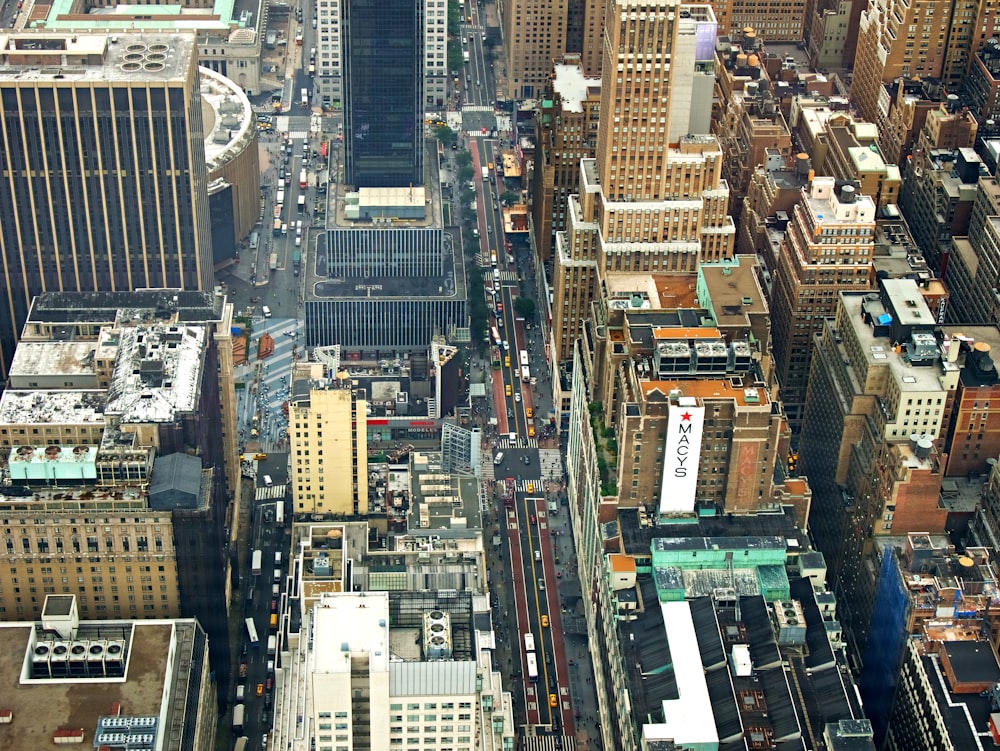 Photographie aérienne de bâtiments