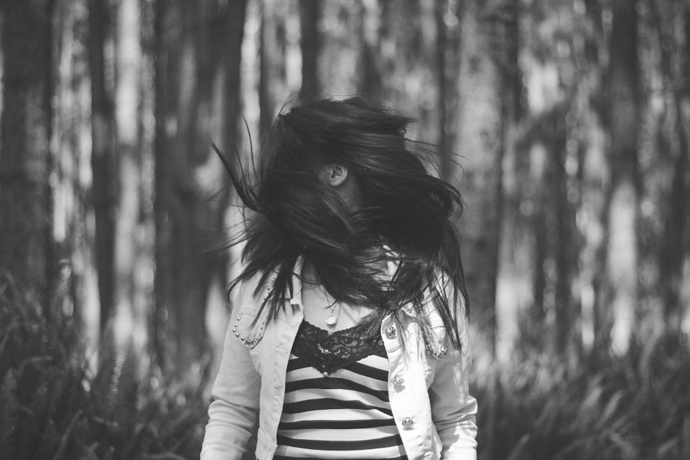 woman near plants