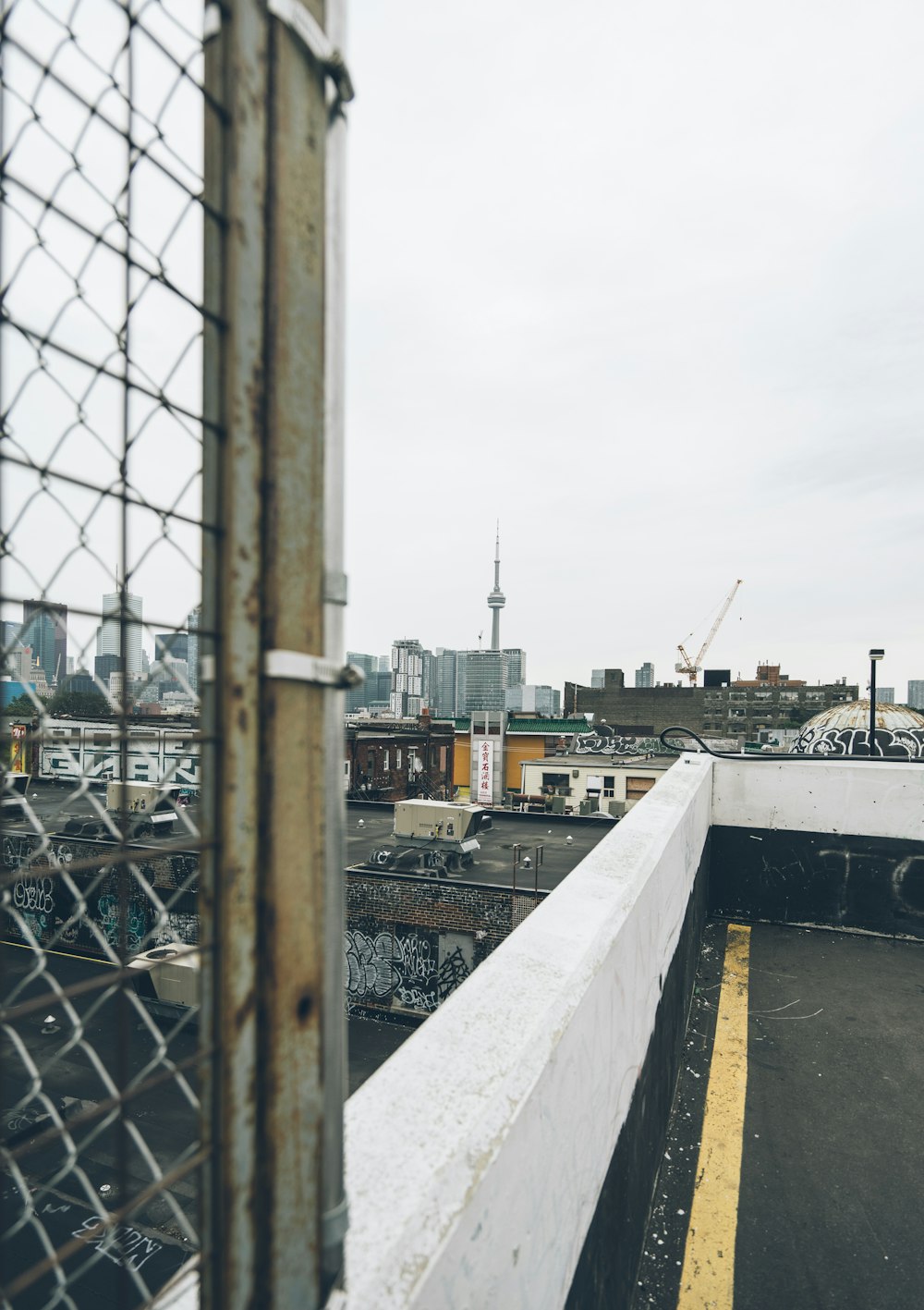 a view of a city from the top of a building