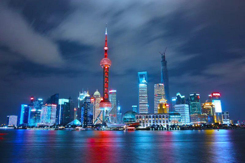 Shanghai skyline at dusk