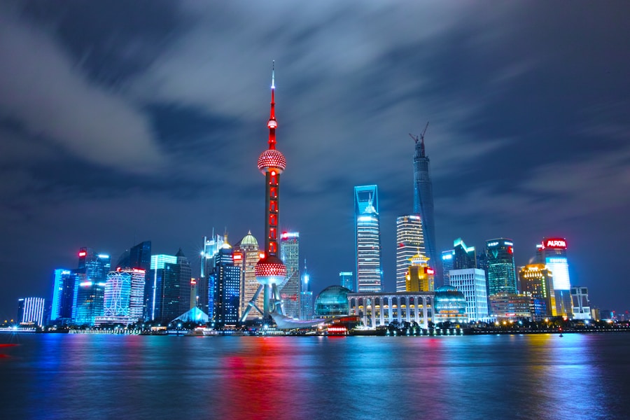 Shanghai skyline with traditional and modern buildings representing trademark registration in China