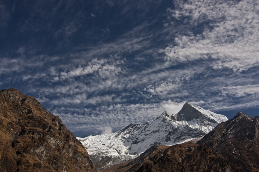 landscape photography of mountains covered with snow