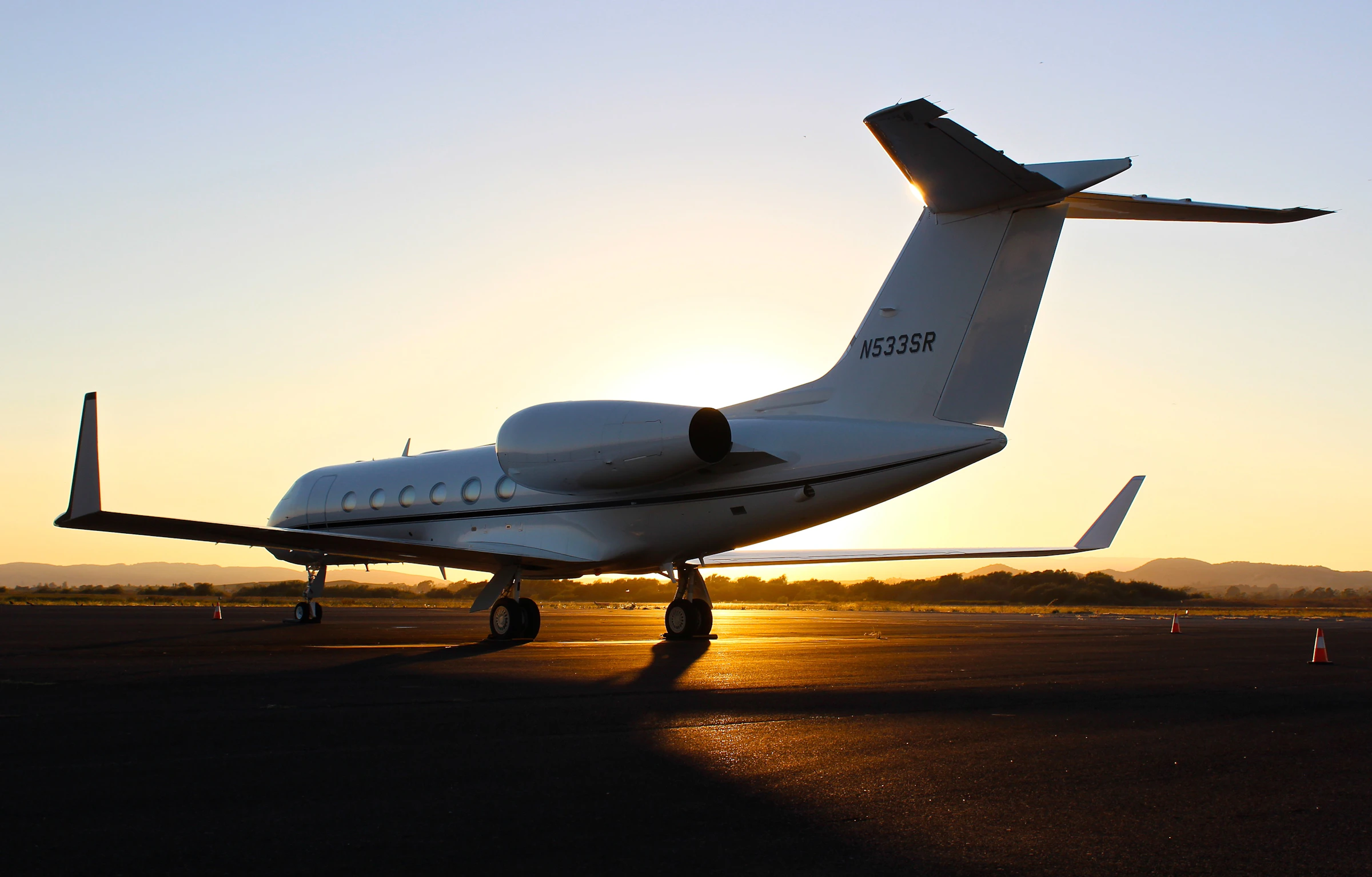Private jet ready on the apron