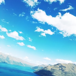 A scenic view of a popular travel destination with clear skies.