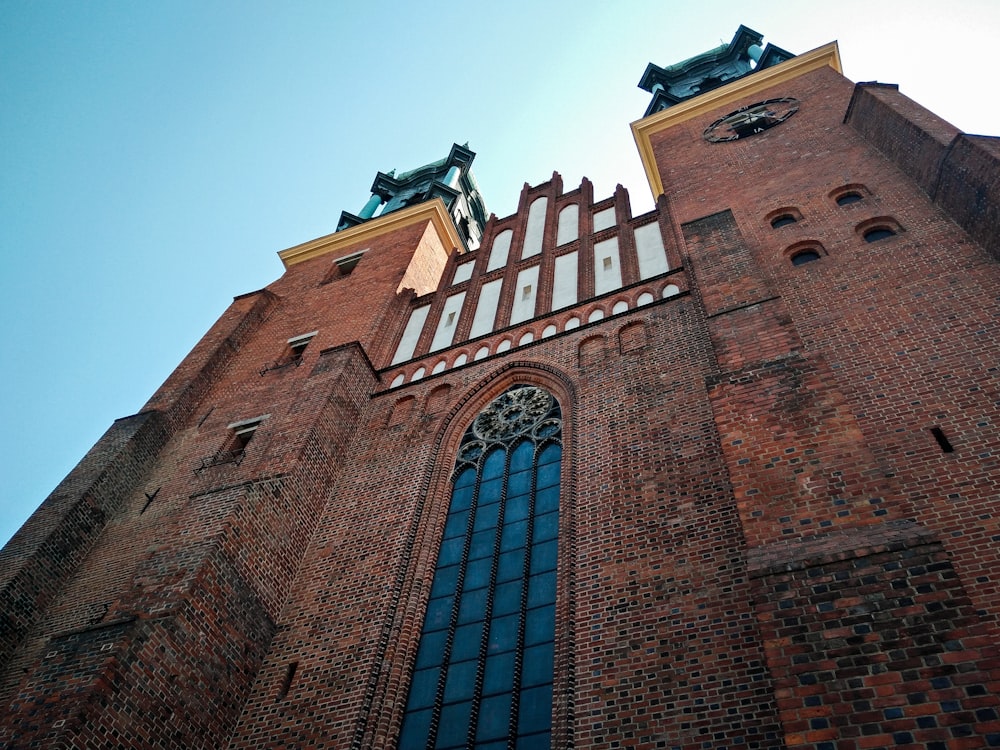 architectural photography of brown building