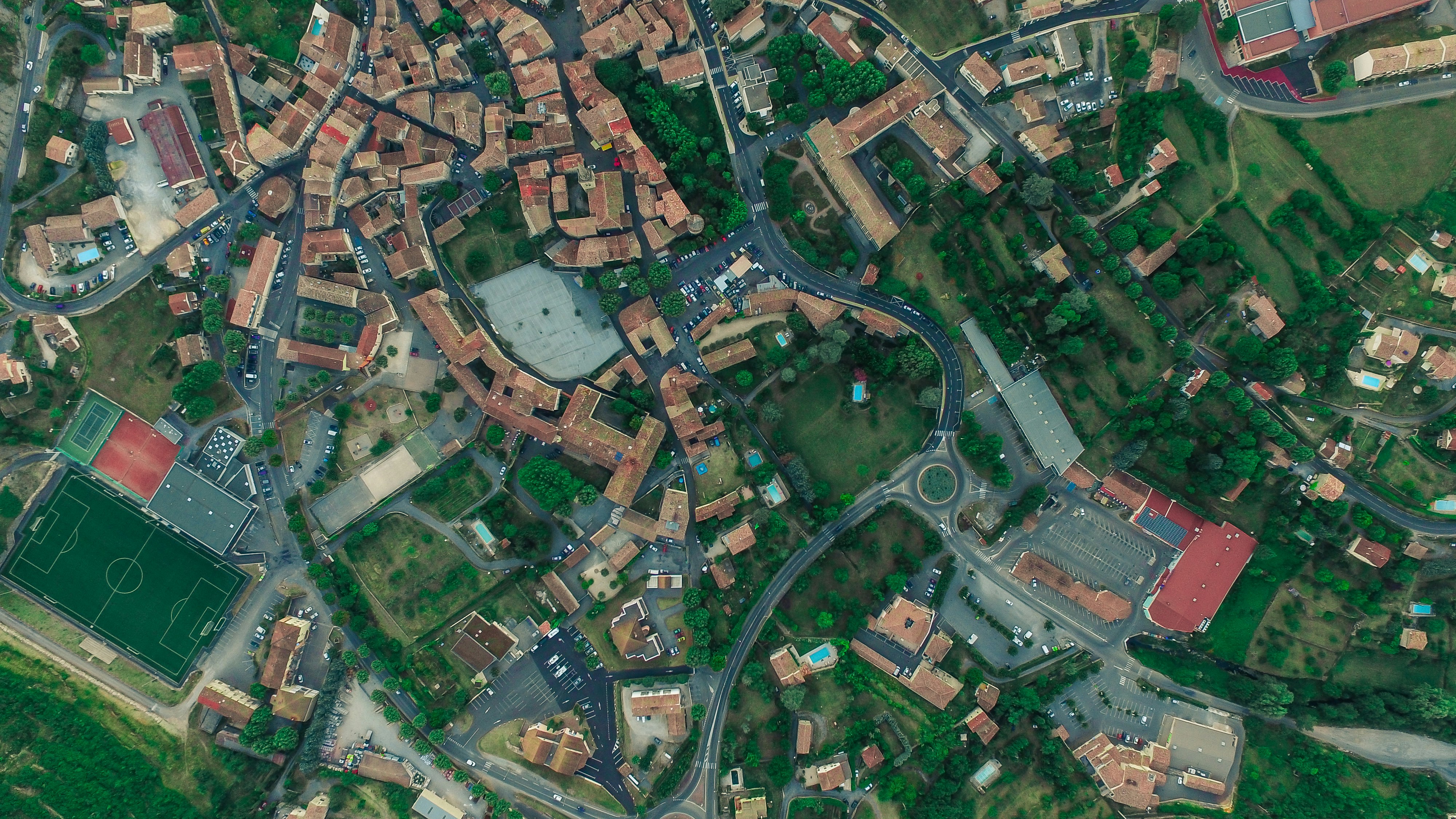 Drone aerial view of Les Vans