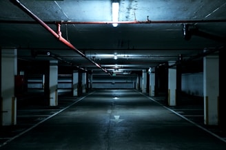 architectural photography of parking lot