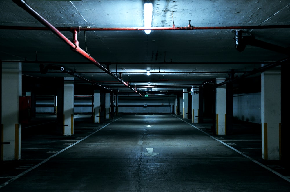 architectural photography of parking lot