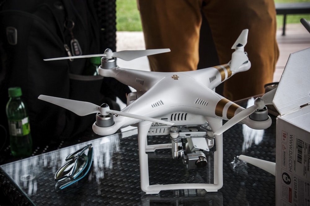 white DJI Phantom 3 Professional